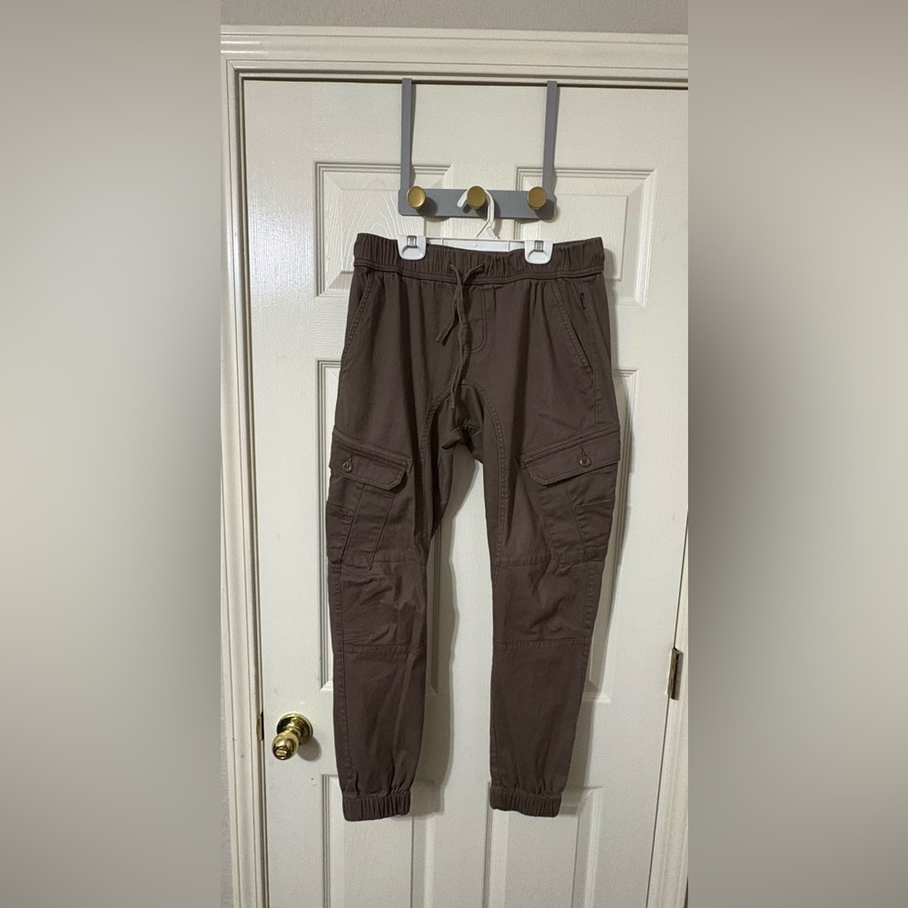 Men's Brown Cargo Jogger Pants